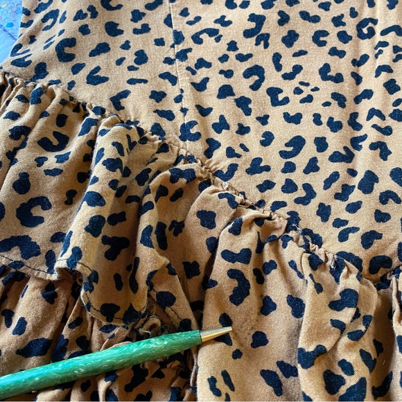 🎈SOLD🎈VINTAGE Milanzo 80s Leopard Print Ruffled Bottom Midi Dress 5/6 Puff - Picture 16 of 16